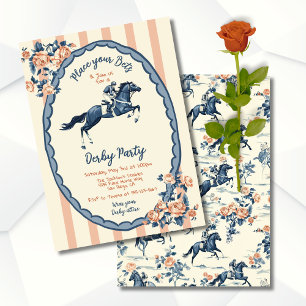 Whimsical Toile Derby Party Kaart