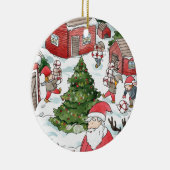 Whimsical Tomten Kerstmis Waterverf Keramisch Ornament (Rechts)