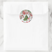 Whimsical Tomten Kerstmis Waterverf Ronde Sticker (Tas)