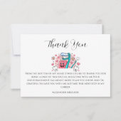 Whimsical Tooth & Hearts Dental Graduation Party Bedankkaart (Voorkant)