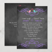 Whimsical Tortelduifjes, Chalkboard Wedding - Paar Kaart (Voorkant / Achterkant)