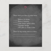 Whimsical Tortelduifjes Chalkboard Wedding RSVP Ca (Achterkant)