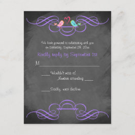 Whimsical Tortelduifjes Chalkboard Wedding RSVP Ca