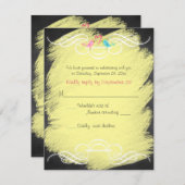 Whimsical Tortelduifjes Chalkboard Wedding RSVP Ca (Voorkant / Achterkant)