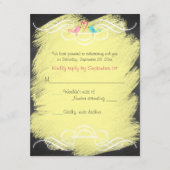Whimsical Tortelduifjes Chalkboard Wedding RSVP Ca (Voorkant)