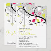 Whimsical Tortelduifjes Gray Bridal Shower Invitat Kaart (Voorkant / Achterkant)