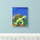 Whimsical Tortoise Art Canvas Afdruk (Insitu (Houten vloer))