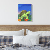 Whimsical Tortoise Art Canvas Afdruk (Insitu (Slaapkamer))
