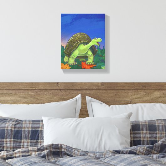 Whimsical Tortoise Art Canvas Afdruk (Insitu (Slaapkamer))
