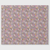 Whimsical Trailing Florals and Birds - Lavendel Cadeaupapier (Vlak)