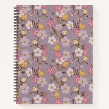 Whimsical Trailing Florals and Birds - Lavendel