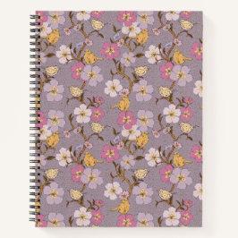 Whimsical Trailing Florals and Birds - Lavendel Notitieboek