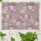 Whimsical Trailing Florals and Birds - Lavendel Theedoek (Gevouwen)