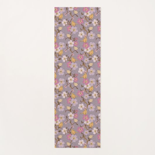 Whimsical Trailing Florals and Birds - Lavendel Yogamat (Voorkant)