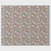 Whimsical Trailing Florals and Birds - Sage Green Cadeaupapier (Vlak)