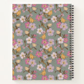 Whimsical Trailing Florals and Birds - Sage Green Notitieboek (Achterkant)