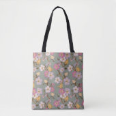 Whimsical Trailing Florals and Birds - Sage Green Tote Bag (Voorkant)