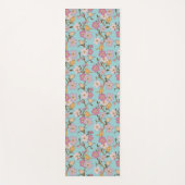 Whimsical Trailing Florals and Birds - Turquoise Yogamat (Voorkant)