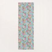Whimsical Trailing Florals and Birds - Turquoise Yogamat (Achterkant)