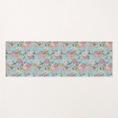 Whimsical Trailing Florals and Birds - Turquoise Yogamat (Voorkant (horizontaal))