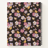 Whimsical Trailing Florals and Birds - Zwart/Grijs Notitieboek (Achterkant)