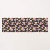 Whimsical Trailing Florals and Birds - Zwart/Grijs Yogamat (Achterkant (horizontaal))