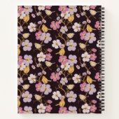 Whimsical Trailing Florals and Birds - Zwart/Rood Notitieboek (Achterkant)