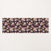 Whimsical Trailing Florals and Birds - Zwart/Rood Yogamat (Achterkant (horizontaal))