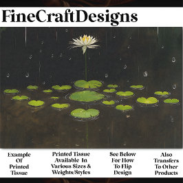 Whimsical Tranquil Lily Pond BP5B Decoupage Tissuepapier