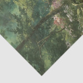 Whimsical Tranquil Swan op Forest Stream Tissuepapier (Detail)