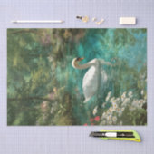 Whimsical Tranquil Swan op Forest Stream Tissuepapier (Craft)