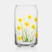 Whimsical Transparent Daffodil Garden: Dromerig Blikvorm Glas (Voorkant)