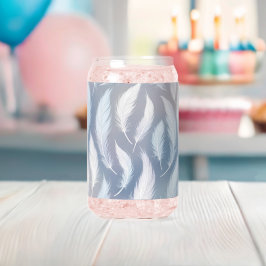 Whimsical Transparent Feather Design Blikvorm Glas