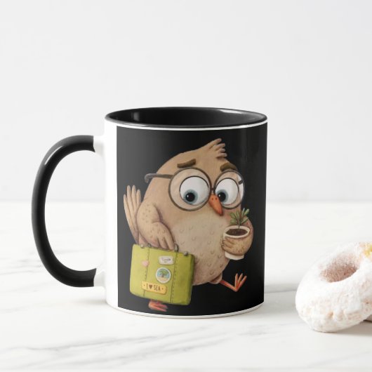 Whimsical Traveler Bird – Kind Ones Avonturen Mok (Met donut)