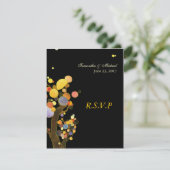 Whimsical Treding Wedding Response Card RSVP Kaartje (Staand voorkant)