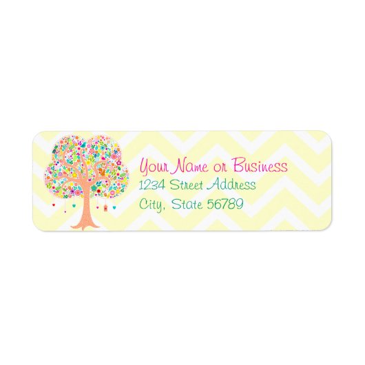 Whimsical Tree - Aangepaste retour adreslabels Etiket (Voorkant)