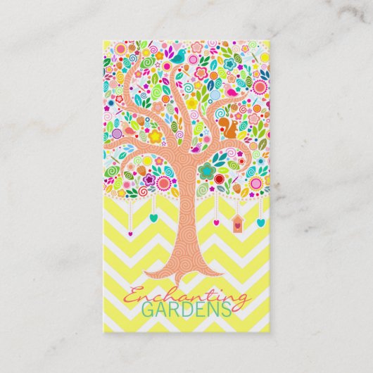 Whimsical Tree - Aangepaste (verticale) Visitekaar Visitekaartje (Voorkant)
