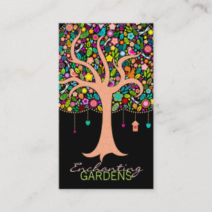 Whimsical Tree - Aangepaste (verticale) Visitekaar Visitekaartje