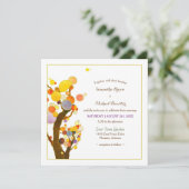 Whimsical Tree Art Boho Wedding Kaart (Staand voorkant)