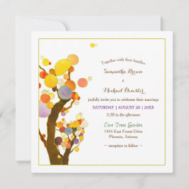 Whimsical Tree Art Boho Wedding Kaart