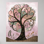 Whimsical Tree Art Print, Abstracte Natuur Poster, Poster (Voorkant)
