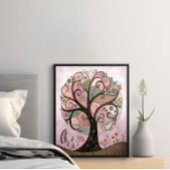 Whimsical Tree Art Print, Abstracte Natuur Poster, Poster