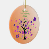Whimsical Tree Baby's 1ste Kerstmis Keramisch Ornament (Rechts)