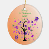 Whimsical Tree Baby's 1ste Kerstmis Keramisch Ornament (Links)