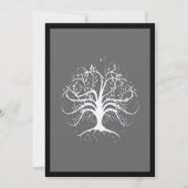 Whimsical Tree Black Borders Wedding Invite Kaart (Achterkant)