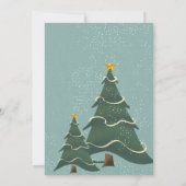 Whimsical Tree Blauw Groen Foto Feestdagenkaart (Achterkant)