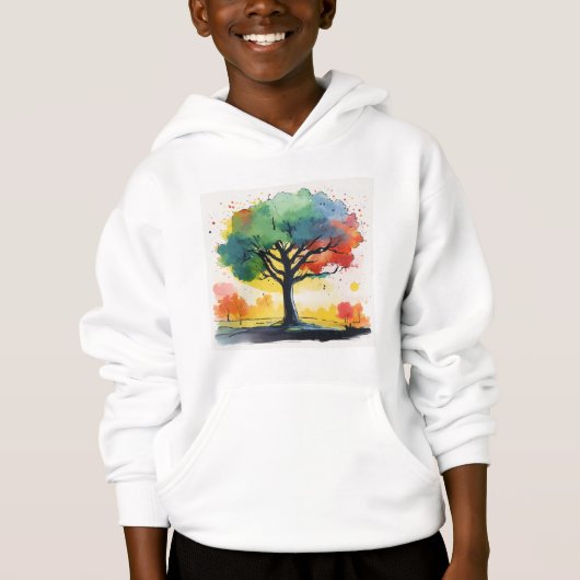 "Whimsical Tree Fade Kinderen T-shirt" (Voorkant)