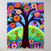 Whimsical Tree Folk Art Poster (Voorkant)