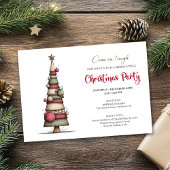 Whimsical tree fun modern Christmas celebration Kaart