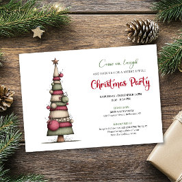Whimsical tree fun modern Christmas celebration Kaart
